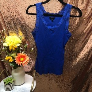 APT. 9 Blue Tank Top with Lace